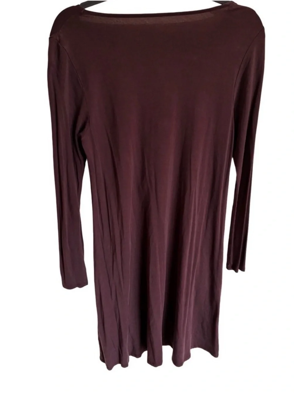 Garnet Hill Brown Long Sleeve Scoop Neck Casual Dress - Picture 2 of 7